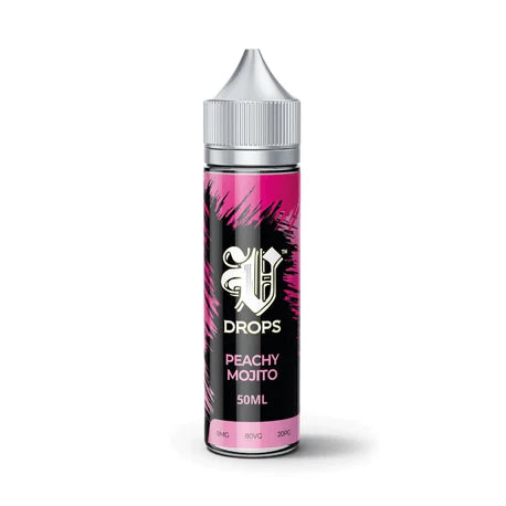 E-Liquid V Drops - Black Range Peachy Mojito 50ml Short Fill