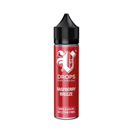 E-Liquid V Drops - Rainbow Range Raspberry Breeze 50ml Short Fill