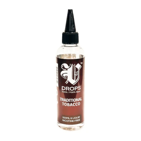 E-Liquid V Drops - Rainbow Range Traditional Tobacco 100ml Short Fill