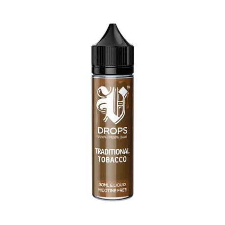 E-Liquid V Drops - Rainbow Range Traditional Tobacco 50ml Short Fill
