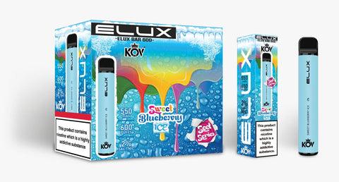 Elux Kov Sweet Blueberry Ice Flavour Disposable Vape Bar 20mg L Pack Of 10