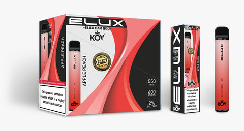 Elux Kov Legacy Apple Peach Flavour Disposable Vape Bar 20mg L Pack Of 10