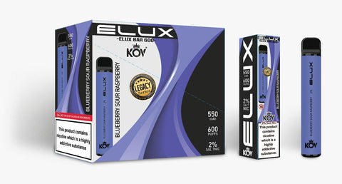 Elux Kov Legacy Blueberry Raspberry Flavour Disposable Vape Bar 20mg L Pack Of 10