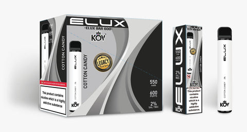 Elux Kov Legacy Cotton Candy Flavour Disposable Vape Bar 20mg L Pack Of 10