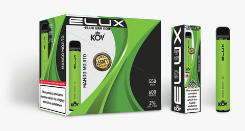 Elux Kov Legacy Mango Mojito Flavour Disposable Vape Bar 20mg L Pack Of 10