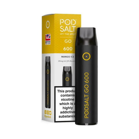 Pod Salt Go Mango Ice Flavour Disposable Vape Bar 20mg L Pack Of 10