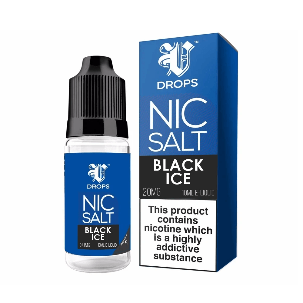 E-Liquid V Drops Black Ice 10ml Nic Salt - Rainbow Range