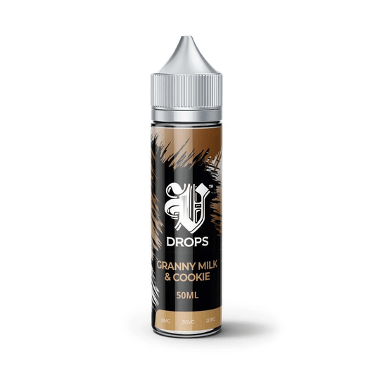 E-Liquid V Drops - Black Range Granny Milk & Cookie 50ml Short Fill