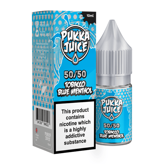 E-Liquid Tobacco Blue Menthol  10ml 50/50 By Pukka Juice